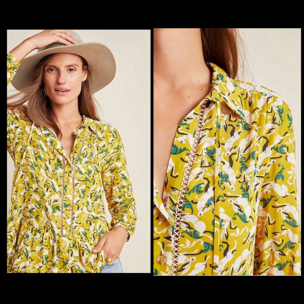Women's Yellow Patterned Top
